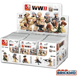 Sluban WWII World War 2 Minifiguren Display 48 Stück M38-B0580