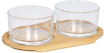 STP Goods Sectioned Glass Serving Platter Set for Relish and Dips