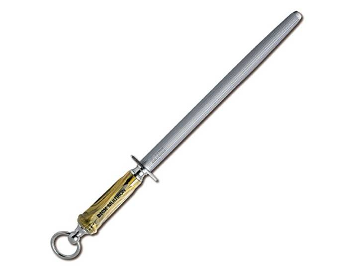 F. DICK Kochwetzstahl Multiron oval 30 cm (Griff ergonomisch, Wetzstahl, Oberflächenhärte über 65° HRC, Schleifwerkzeug für Kochmesser) 76503300