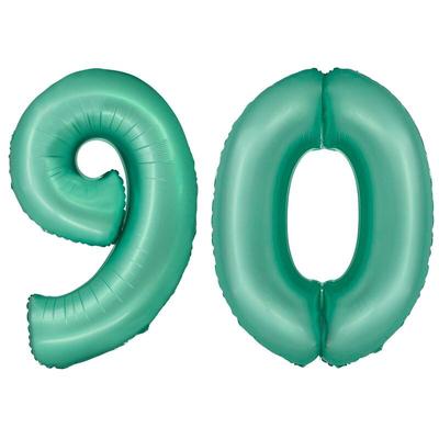 XL Folienballon mint grün Zahl 90