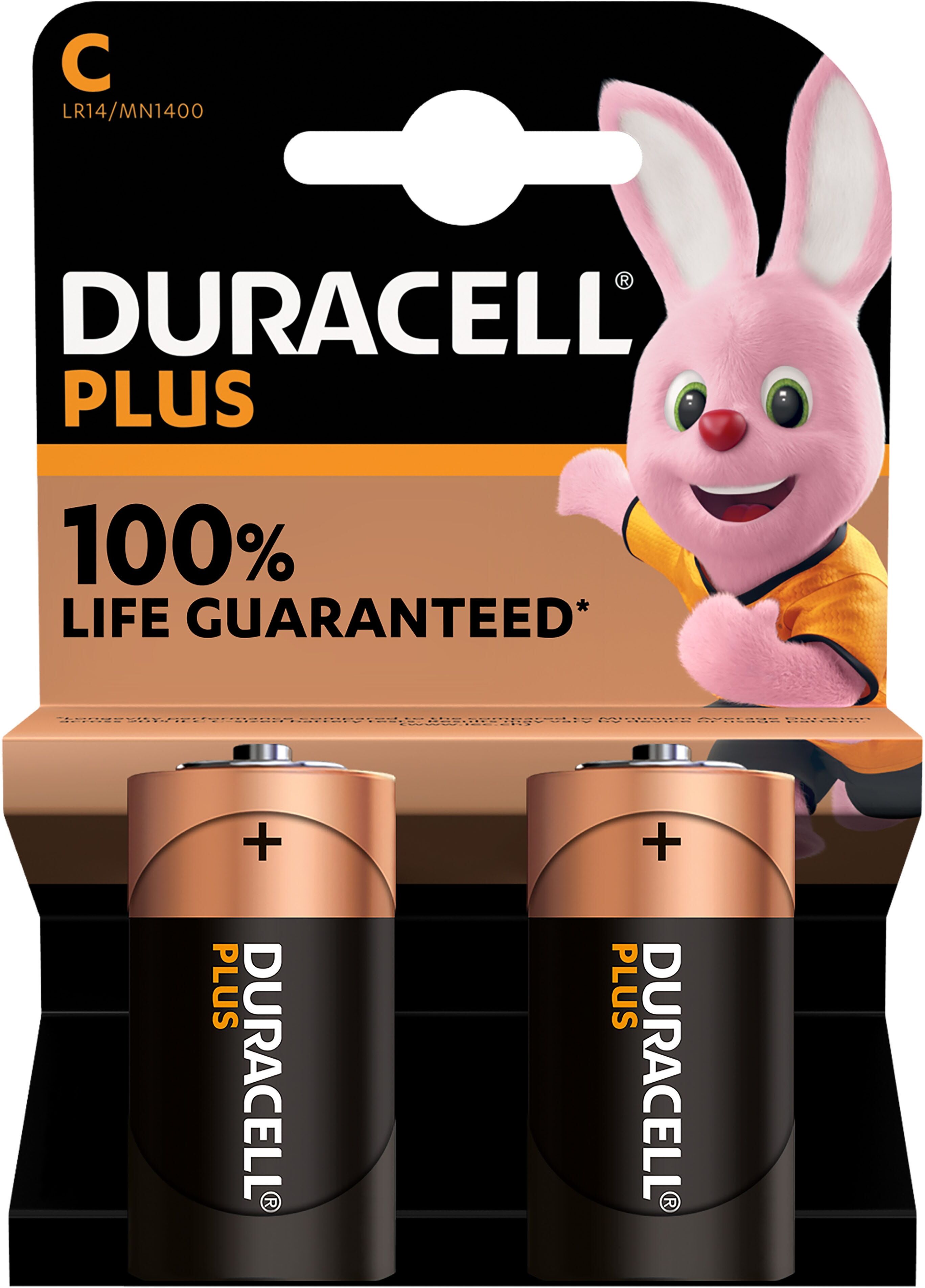 Duracell 2 BATTERIE  MEZZATORCIA C ALCALINE 3MN1400 PLUS100