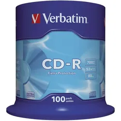 Verbatim VER43411 CD-R Rohlinge - 700MB/80Min, 52-fach/Spindel, Packung mit 100 Stück