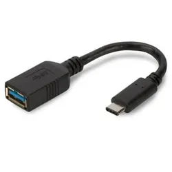Digitus USB 3.1 Kabel 0,15m Typ-C zu Typ-A OTG St./Bu. schwarz