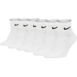 NIKE Unisex 6er Pack Sportsocken - Everyday, Cotton Cushioned Ankle, einfarbig Weiß / 42-46