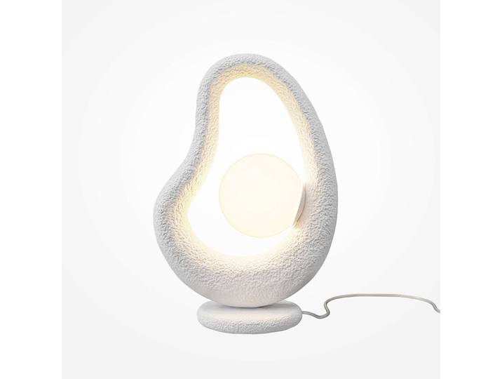 Lampe à poser organique 1 globe LULING - Blanc