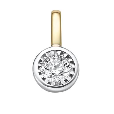 Kettenanhänger ADELIA´S "Anhänger 585 Weißgold ( 14K ) mit 1 Brillant ( 0,18 ct )", gold, Schmuckanhänger, Damen, 0,18 VVS = sehr sehr kleine Einschlüsse, Gold, Kettenanhänger, Goldanhänger