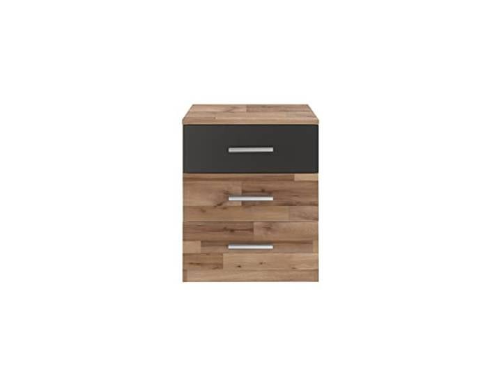 möbelando Nachtkommode Nachttisch Bettschrank Nako Bettkommode Nachttischchen Isobel I Montana Oak/Graphit