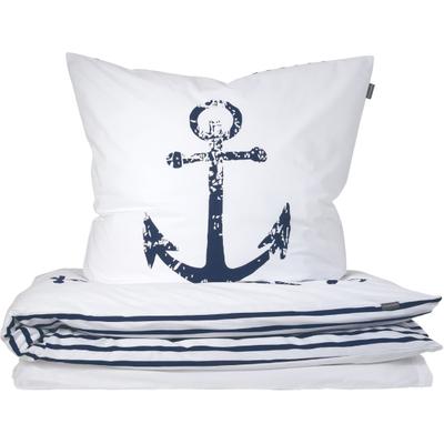 Bettwäsche SCHIESSER "Marina, maritime Momente in frischer Farbkombination", weiß, B/L: 155cm x 220cm, 1 Stk., 1 Stk., Renforcé, B/L: 80cm, 2 Stk., Renforcé, Obermaterial: 100% Baumwolle, Bettwäsche, Bettwäsche, OEKO-TEX MADE IN GREEN