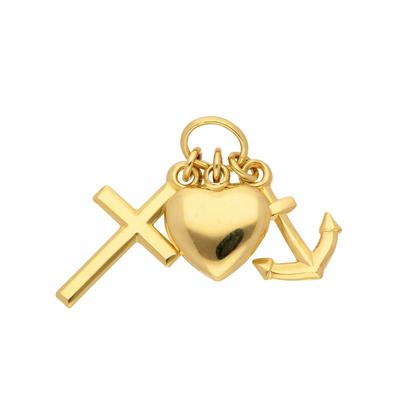 Kettenanhänger ADELIA´S "585 Gold Anhänger Glaube-Liebe-Hoffnung", gold, Schmuckanhänger, Damen, Gold, Kettenanhänger, Goldschmuck für Damen