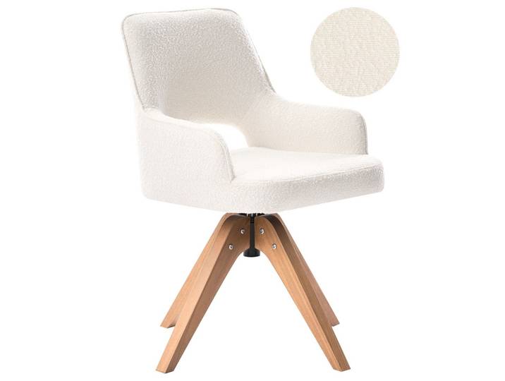 ESSZIMMERSTUHL drehbar Bouclé Hellbeige Moravia