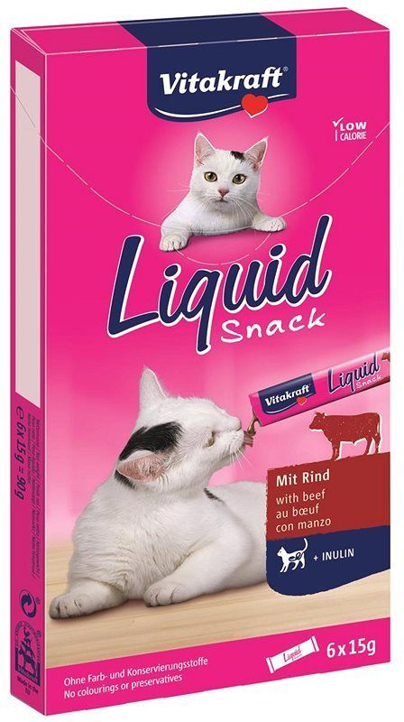 Vitakraft - Liquid-Snack Beef + Cat Grass, 90g,Cat - (23521)