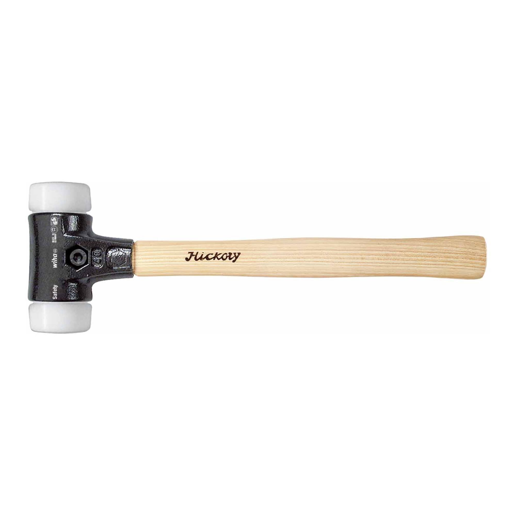 Wiha Schonhammer Safety sehr hart/sehr hart mit Hickory-Holzstiel, Rund-Schlagkopf 80 mm (26648)
