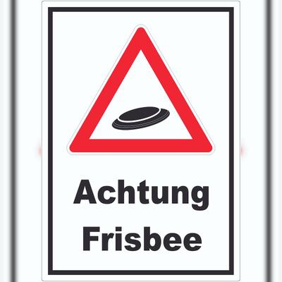 HB-Druck Achtung Frisbee Aufkleber A7 (74x105mm)