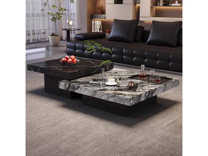 Tables basses d'appoint de luxe, plateau décoratif, tables basses carrées modernes, petites tables basses noires flexibles de qualité supérieure, meubles de salon nordiques