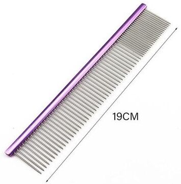 Uplift Essentials Light Aluminum Dual Action Pet Grooming Comb purple