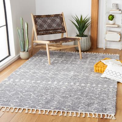 SAFAVIEH Berber Fringe Shag Leatha Trellis Rug