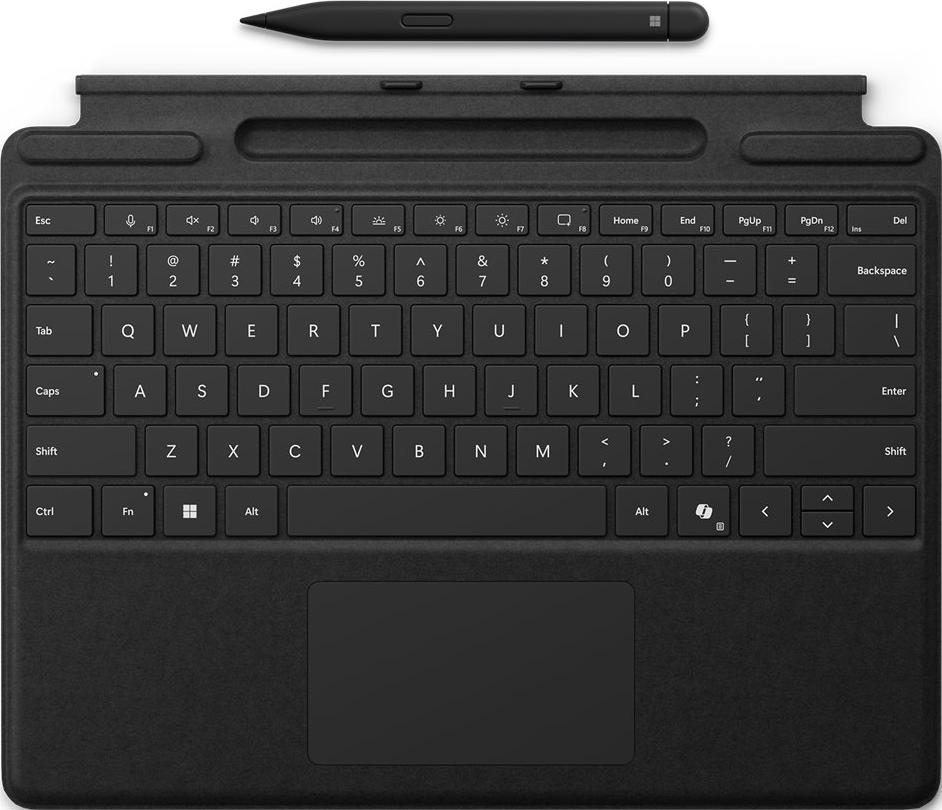 Microsoft Surface Pro Keyboard w/ Slim Pen, QWERTY, Englisch, Touchpad, Microsoft, Surface Pro 10 Surface Pro 9 Surface Pro 8 Surface Pro X, Schwarz