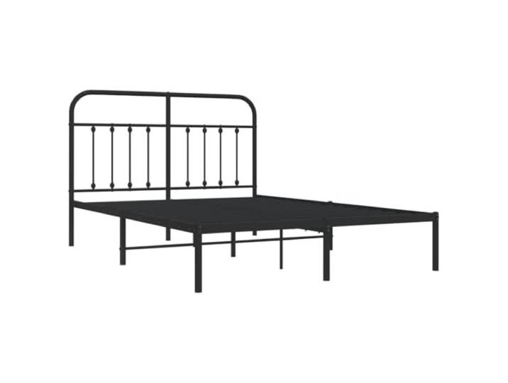 vidaXL Bettgestell mit Kopfteil Metall Schwarz 140x200 cm
