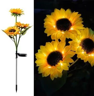 Uplift Treasures Solar LED Butterfly Flower Light lawn 006 (3 Heads)