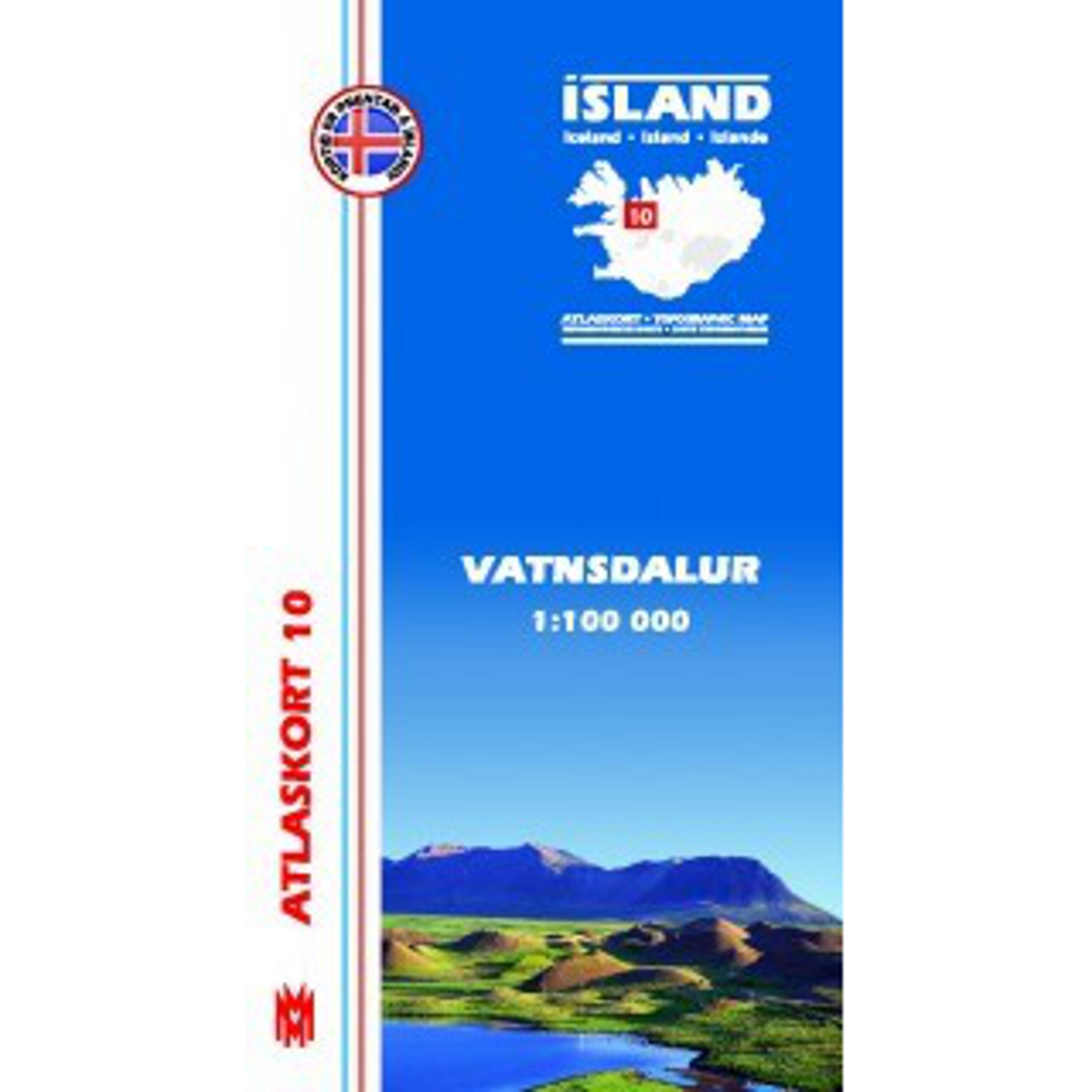 Mal og menning Island Atlaskort 10 Vatnsdalur Topografische Karten
