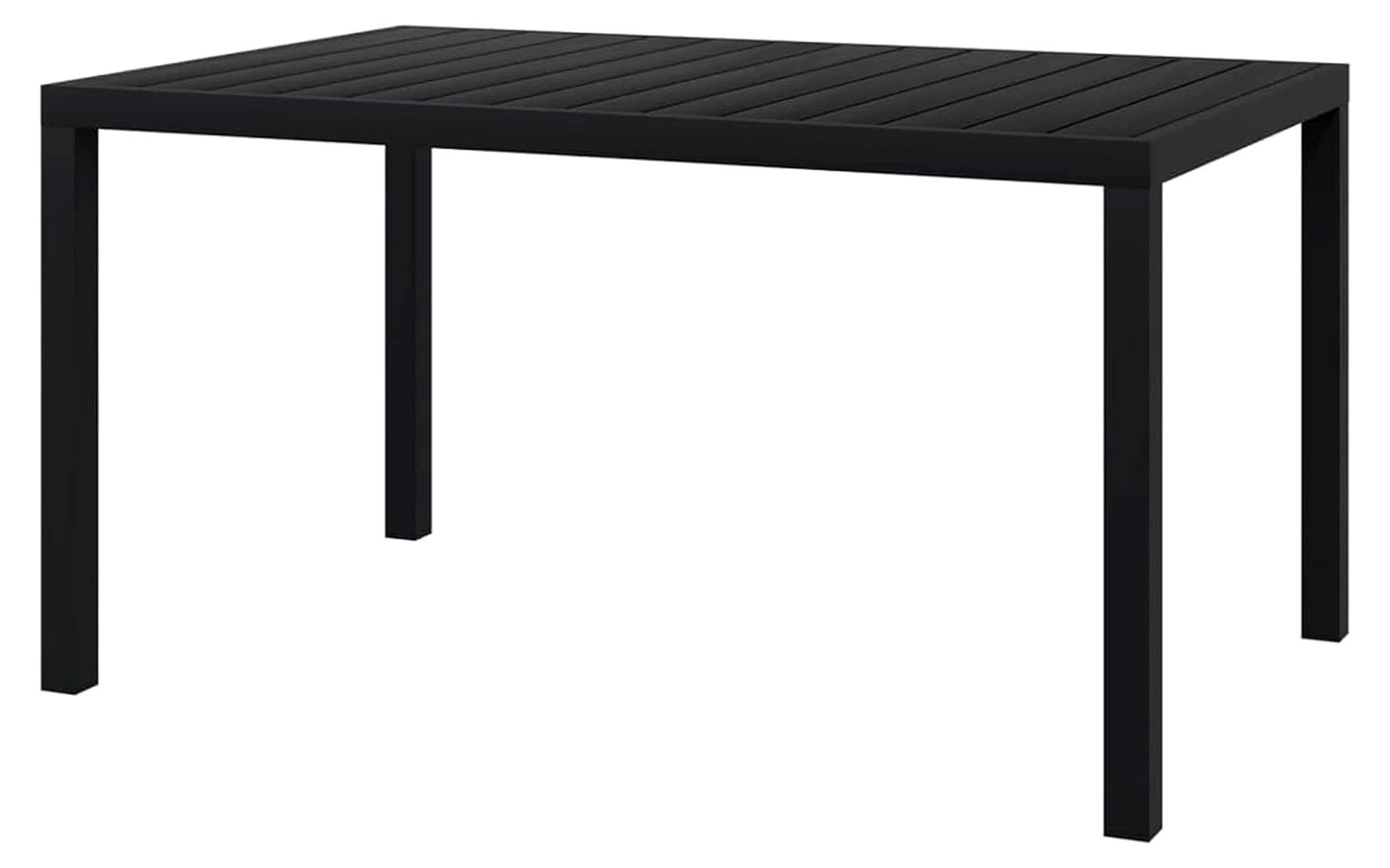 Gartentisch Schwarz 150x90x74 cm Aluminium und WPC