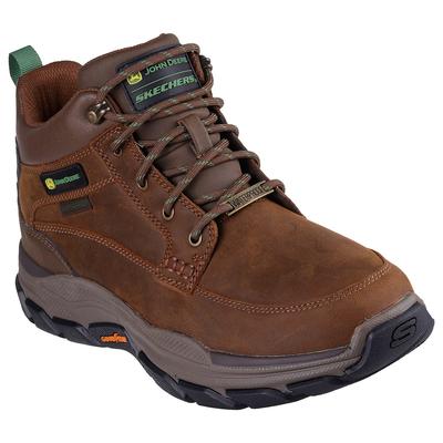 Schnürstiefel SKECHERS "RESPECTED JOHN DEERE-LANDIN", Herren, Gr. 42, braun (dunkelbraun), Leder, Schuhe Schnürstiefel, Boots mit John Deere Collaboration
