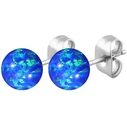 Chirurgenstahl Ohrstecker SYNTHETISCHER OPAL