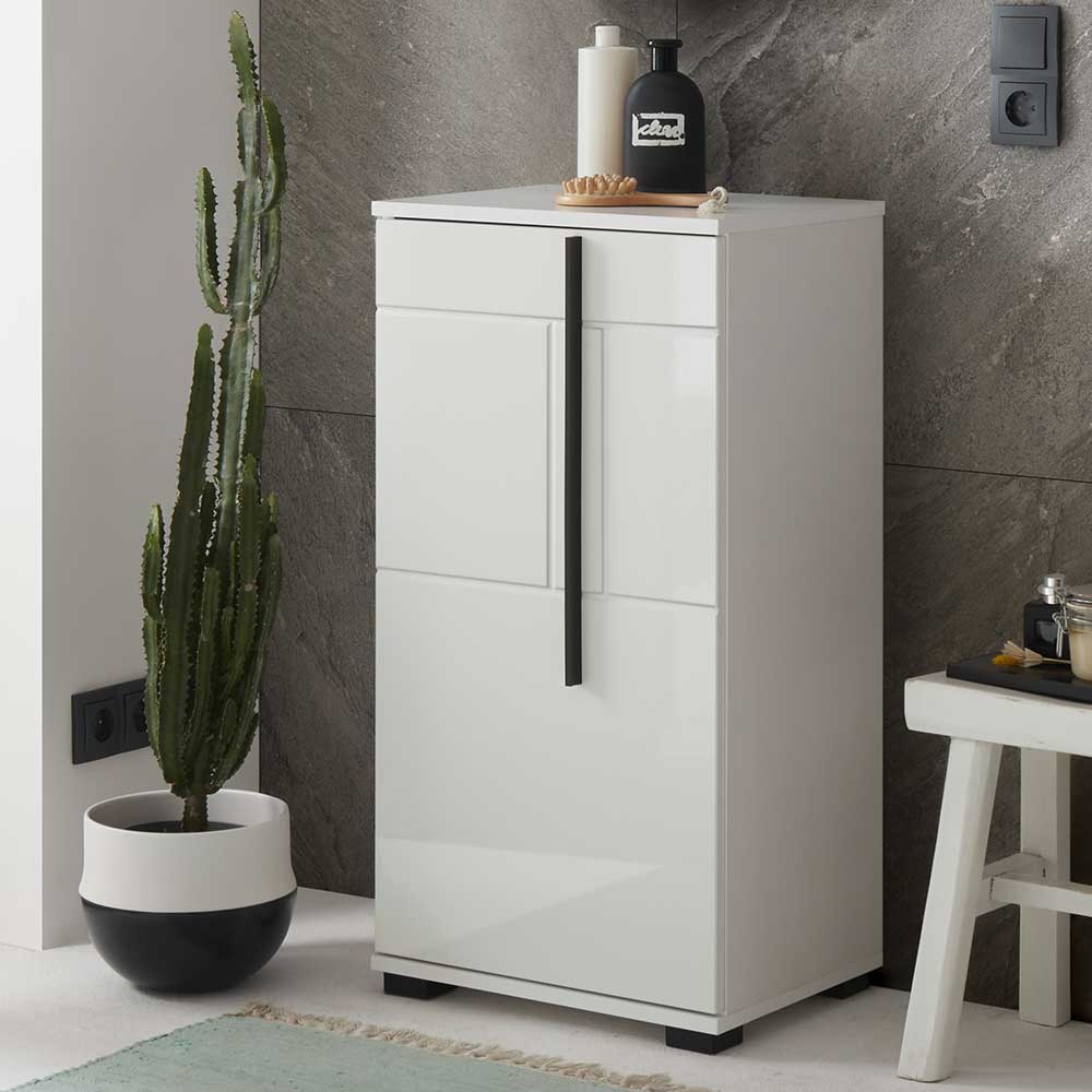 Pharao24.de Schrank weiß Hochglanz mit Drehtür modernem Design