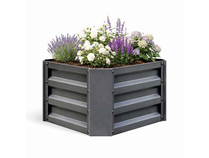 Hochbeet, Schwarz, Metall, 41,5 l, 50x30x40 cm, Gartenzubehör, Hochbeet