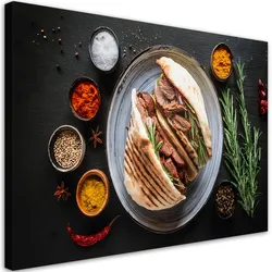WANDBILD kebab kebap gewürze essen für die küche