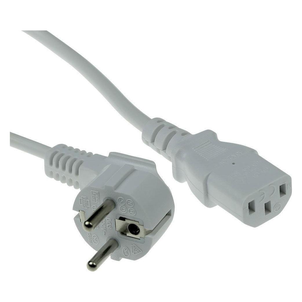 ACT Powercord mains connector CEE 7/7 male (angled) - C13 white 1 m (1 m) (AK5402)