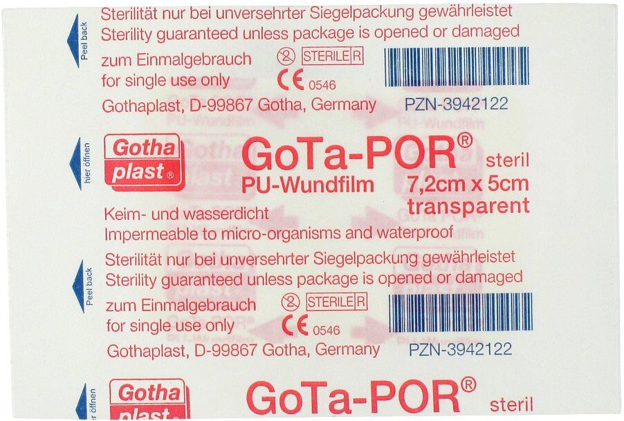 Gota-por Pu Wundfilm 7,2x5 cm steril Pflaster