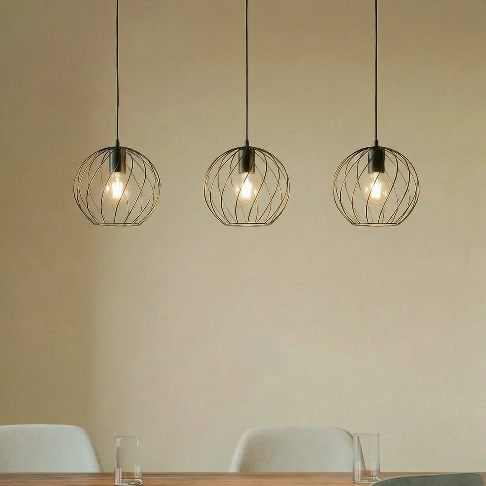 Lindby Danika Modern Hanglamp Zwart Metaal Dimbaar