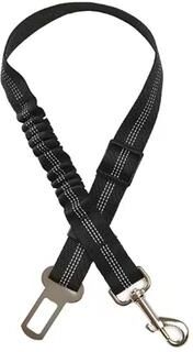 Inspired Finds PawGuard Adjustable Dog Car Seat Belt Elastic Safety Leash For Pets With Buffer Shock Absorption & Secure Clip For Tra black