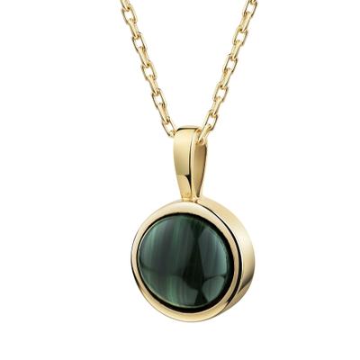Kette mit Anhänger CELESTA, grün (gelb), Halsketten, Damen, 42cm, Gold, L: 42, glänzend
