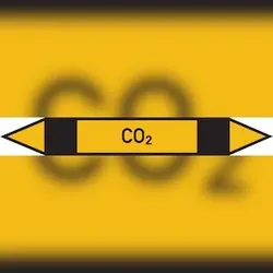 Rohrleitungskennzeichen CO2 - 270x37 mm Folie selbstklebend