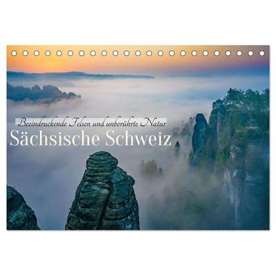 Sächsische Schweiz - Beeindruckende Felsen und unberührte Natur (Tischkalender 2027 DIN A5 quer), CALVENDO Monatskalender