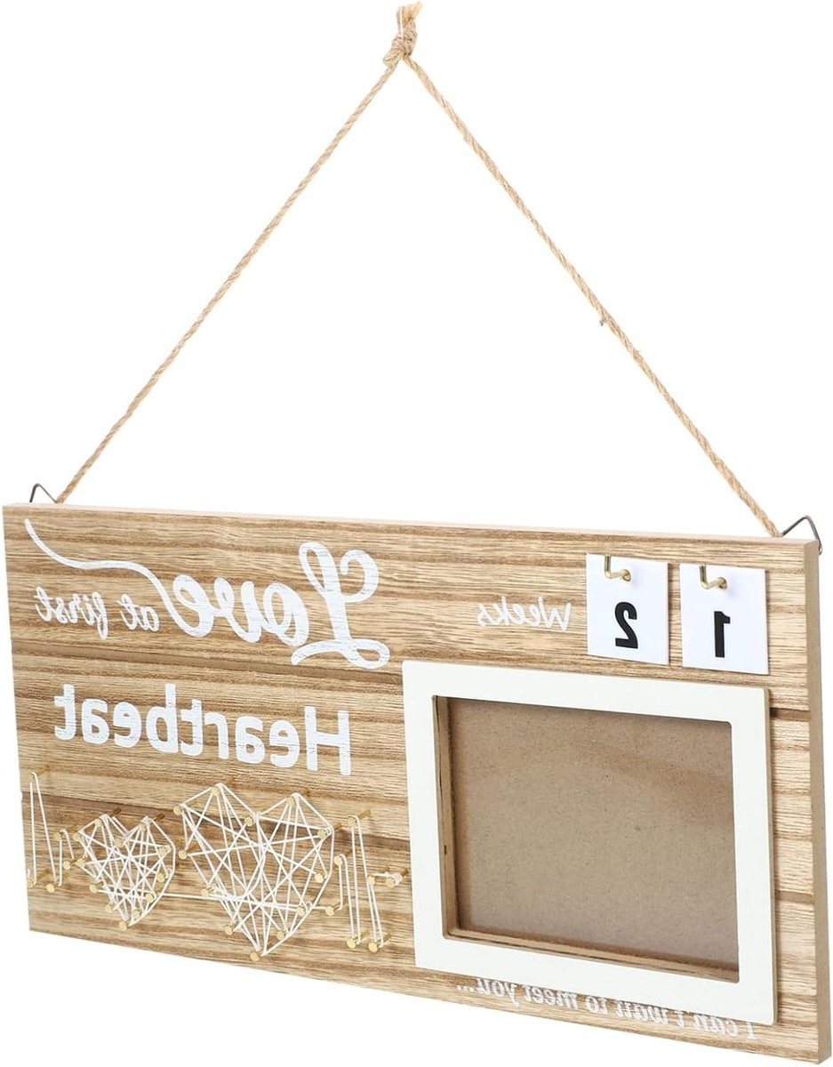 Baby Fotoframe Herinneringen Frame met Nummerkaarten voor Babykamer Decoratie - Houtkleur - 29 x 15 cm