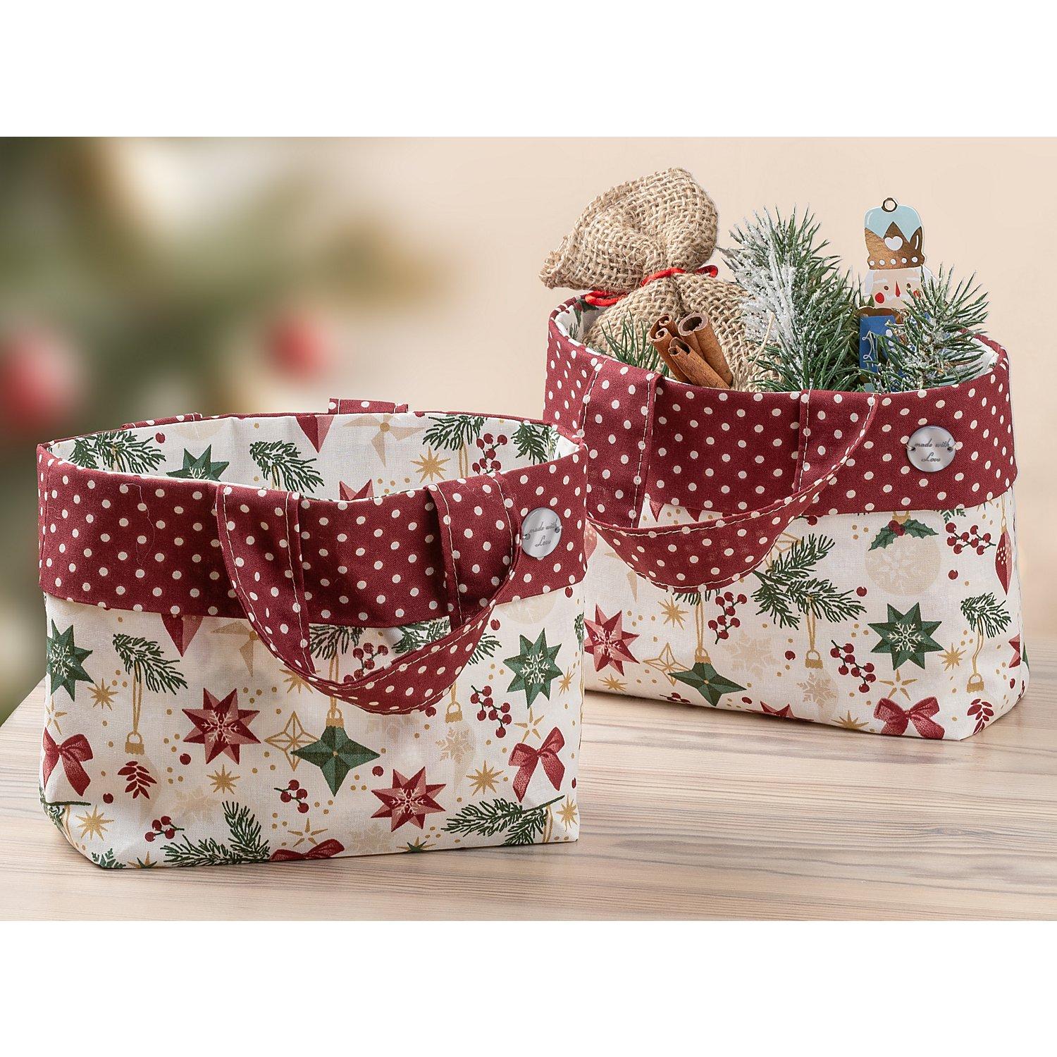 buttinette Näh-Set "Geschenktäschchen X-Mas", 2 Stück