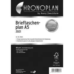 CHRONOPLAN Brieftaschenplaner 2021, DIN A5