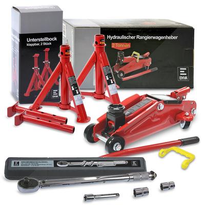 Enva Wagenheber 2t 2000kg + Drehmomentschlüssel + 2x Unterstellbock [Hersteller-Nr. 40483288]