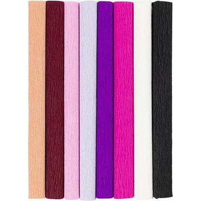 Creativ Company Krepppapier, Blatt 25x60 cm, Kreppanteil: 180%, 105 g, Harmonie in Lila-Pink, 8 Blatt