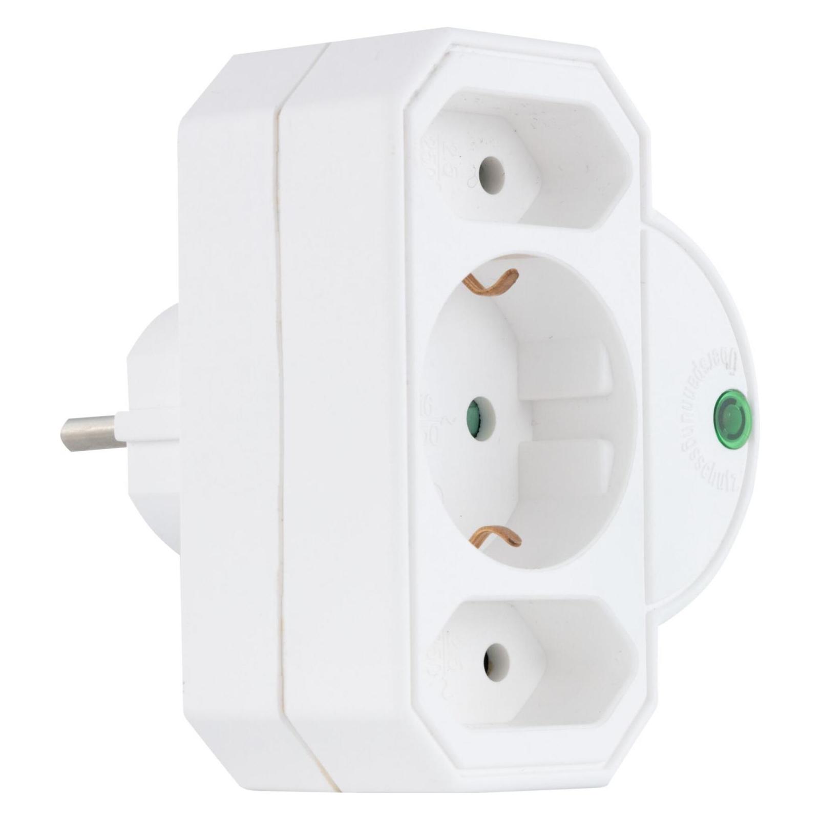 REV Steckdosenadapter 3-fach mit Überspannungsschutz, weiss (CEE 7/3, CEE 7/4, 3x) (0020070112)