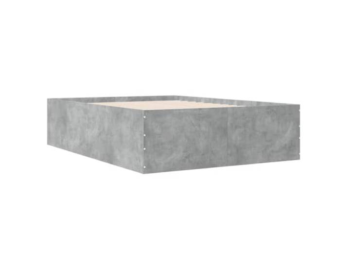 KTHLBRH Bettgestell grau Zement 120 x 190 cm aus mehrschichtigem Holz Lattenrost, modernes Design, glatte Oberfläche, feuchtigkeitsbeständig, für Schlafzimmer