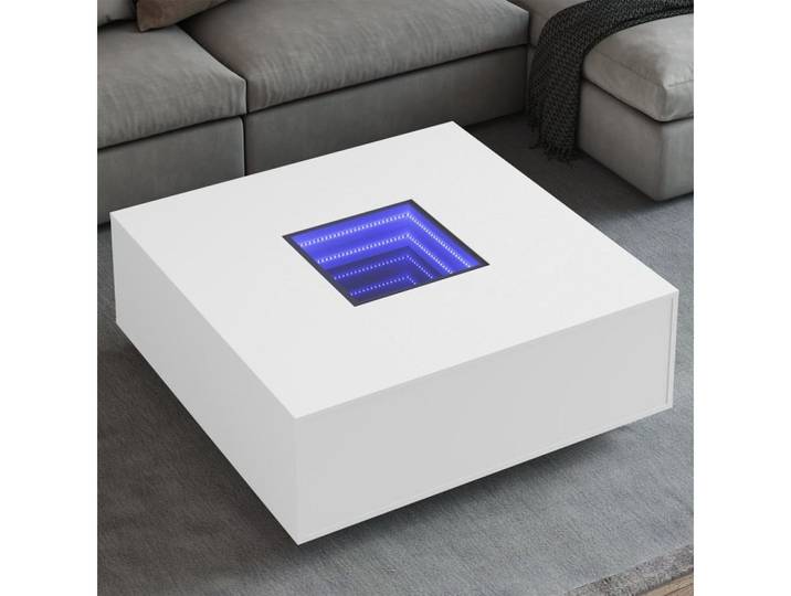 vidaXL Couchtisch, Couchtisch mit Infinity-LED Weiß 100x100x40 cm