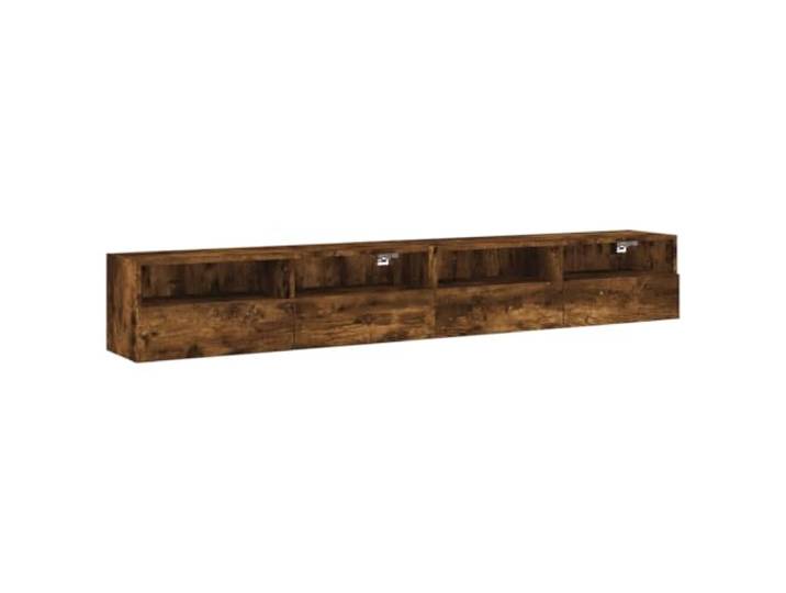 GHVBNMF 2er Set TV-Wandschrank Räuchereiche 100x30x30 cm Holzwerkstoff Platzsparende Lowboards zur Wandmontage fürs Wohnzimmer mit Fach und Ablage in edler Holzoptik.