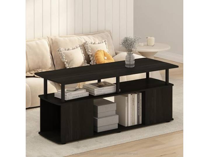 Furinno Jaya Couchtisch im funktionalen Design, Schwarz