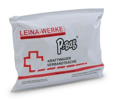 Leina-Werke P-Bag Compact KFZ-Verbandtasche, DIN 13164, weißer Folienbeutel, Zipper, kompakt fürs Auto