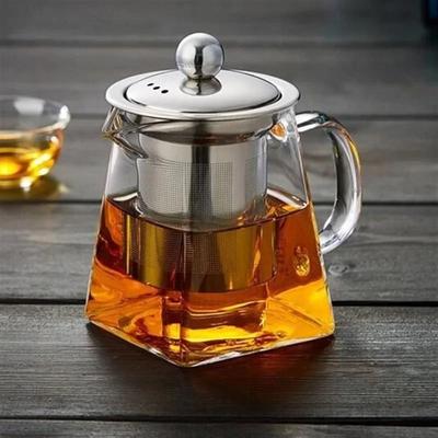 Uplift Essentials Heat Resistant Glass Teapot With Stainless Steel Infuser And Filter Basket 950ml