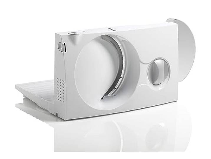 Gorenje R401W Allesschneider, Solingen Messer, Made in Europe, Sicherheitstaste, einstellbare Schnittstärke, weiß
